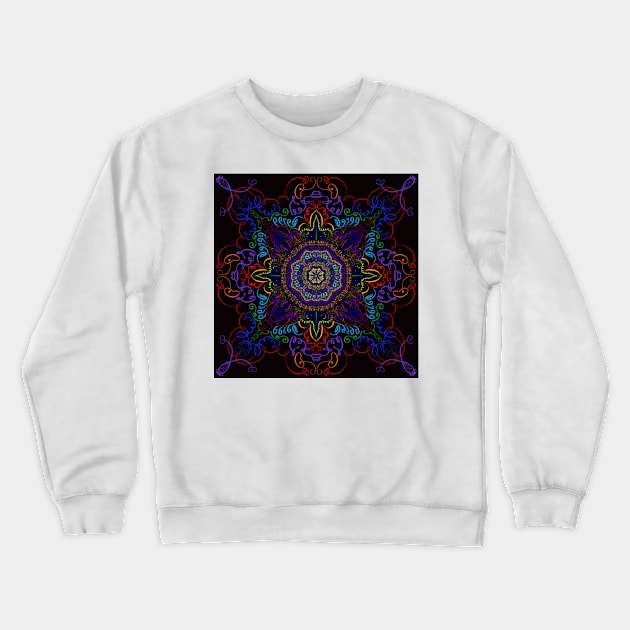 Brilliant on black mandala Crewneck Sweatshirt by MamaODea